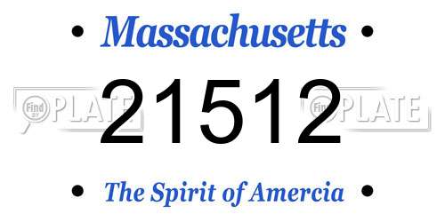 21512 Massachusetts License Plate