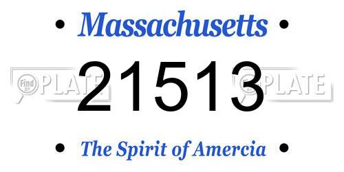 21513 Massachusetts License Plate