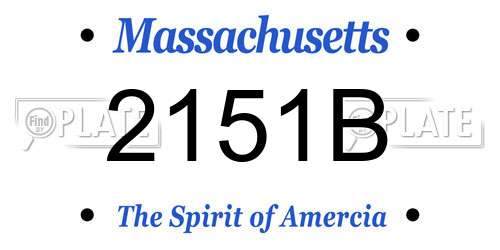 2151B Massachusetts License Plate
