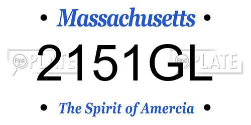 2151GL Massachusetts License Plate