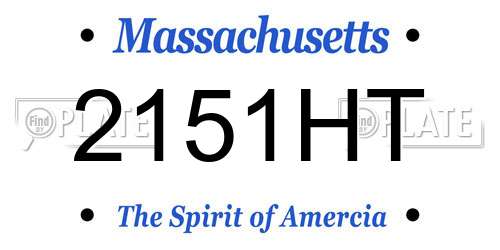 2151HT Massachusetts License Plate