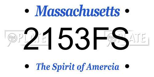2153FS Massachusetts License Plate
