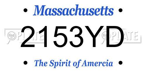 2153YD Massachusetts License Plate