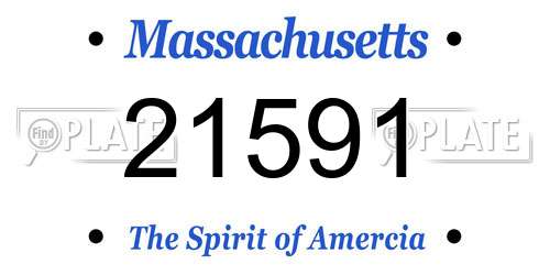 21591 Massachusetts License Plate