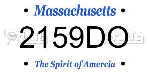 2159DO Massachusetts License Plate