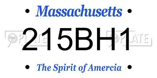 215BH1 Massachusetts License Plate