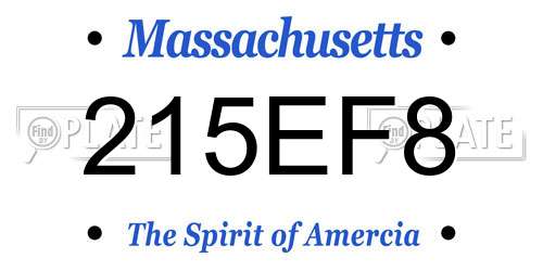 215EF8 Massachusetts License Plate