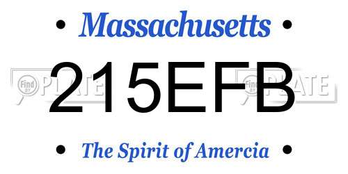 215EFB Massachusetts License Plate
