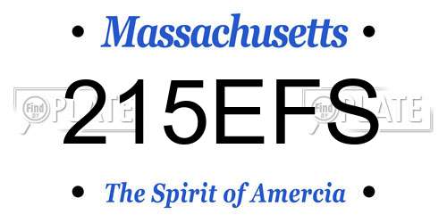 215EFS Massachusetts License Plate