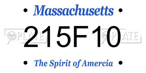 215F10 Massachusetts License Plate