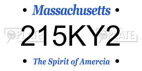 215KY2 Massachusetts License Plate