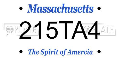 215TA4 Massachusetts License Plate