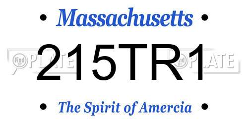 215TR1 Massachusetts License Plate