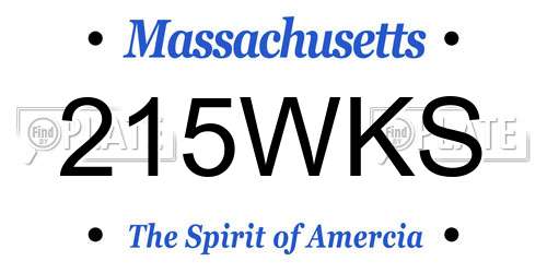 215WKS Massachusetts License Plate