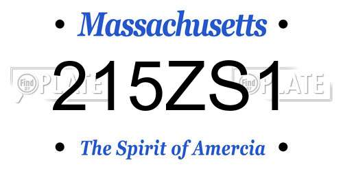 215ZS1 Massachusetts License Plate