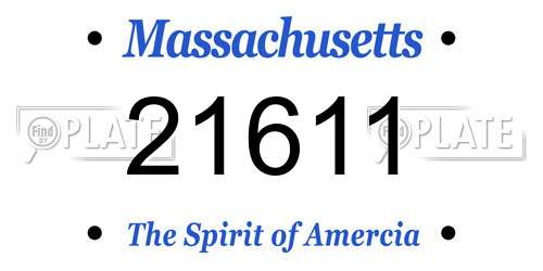 21611 Massachusetts License Plate