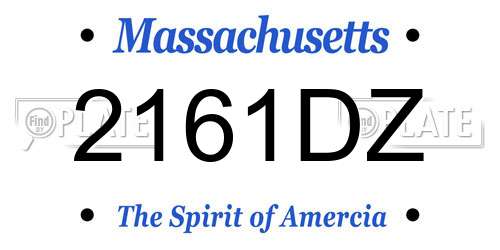 2161DZ Massachusetts License Plate