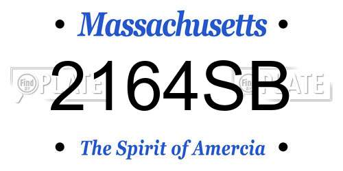 2164SB Massachusetts License Plate