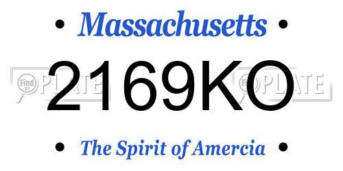 2169KO Massachusetts License Plate