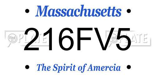 216FV5 Massachusetts License Plate