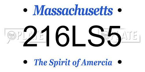 216LS5 Massachusetts License Plate