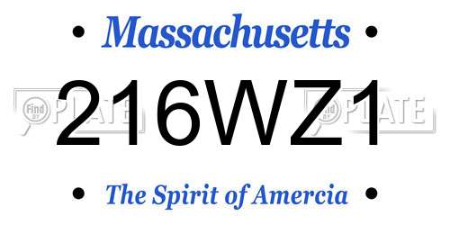 216WZ1 Massachusetts License Plate
