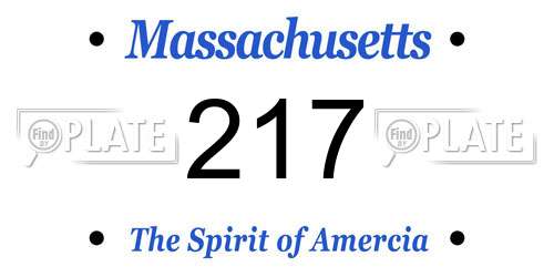 217 Massachusetts License Plate
