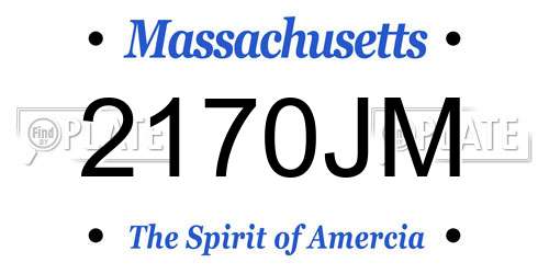 2170JM Massachusetts License Plate