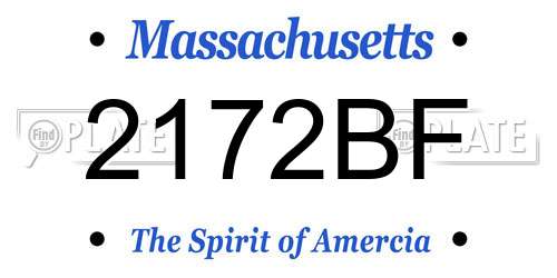 2172BF Massachusetts License Plate