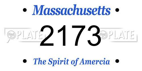 2173 Massachusetts License Plate