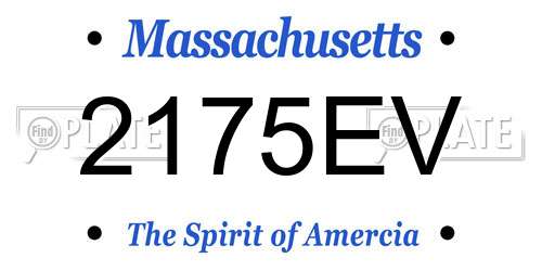 2175EV Massachusetts License Plate