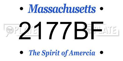 2177BF Massachusetts License Plate
