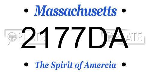 2177DA Massachusetts License Plate