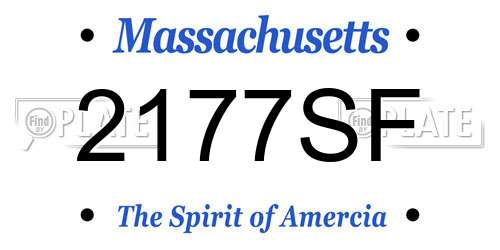 2177SF Massachusetts License Plate
