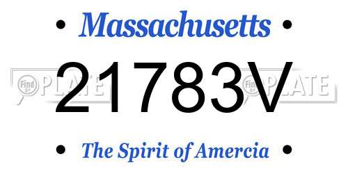 21783V Massachusetts License Plate