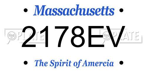 2178EV Massachusetts License Plate