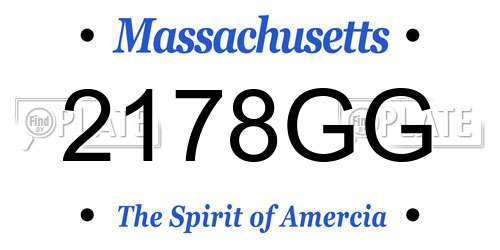 2178GG Massachusetts License Plate