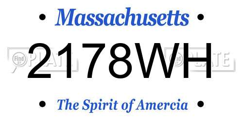 2178WH Massachusetts License Plate