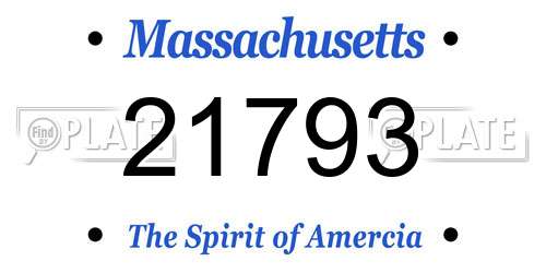 21793 Massachusetts License Plate