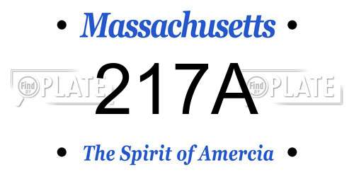 217A Massachusetts License Plate