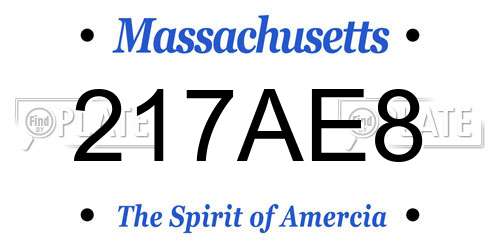 217AE8 Massachusetts License Plate
