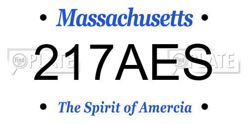 217AES Massachusetts License Plate