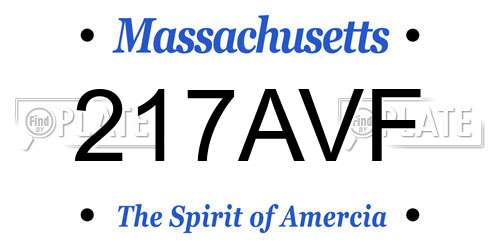 217AVF Massachusetts License Plate