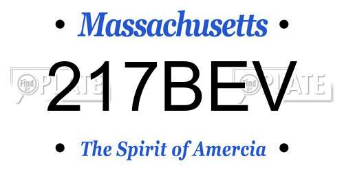 217BEV Massachusetts License Plate