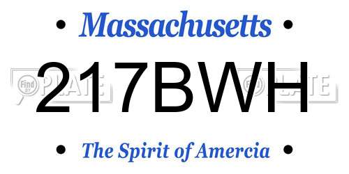 217BWH Massachusetts License Plate