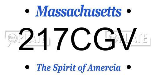 217CGV Massachusetts License Plate