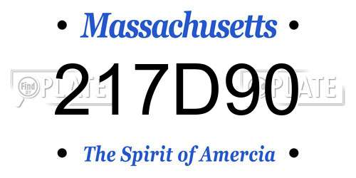 217D90 Massachusetts License Plate