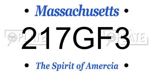 217GF3 Massachusetts License Plate