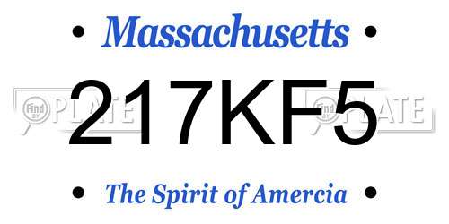 217KF5 Massachusetts License Plate