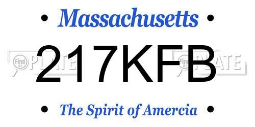 217KFB Massachusetts License Plate